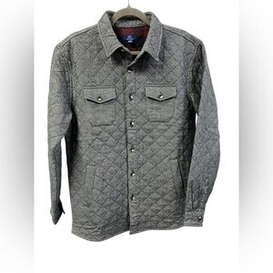George Men's Quilted Shirt Jacket Plaid Flannel Gray Red Men's 100% cotton Sz am